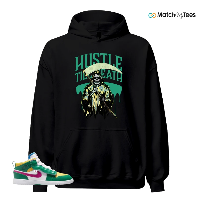NIKE AIR JORDAN 1 MID ALT MALACHITE WHITE UNIVERSITY GOLD ACTIVE PINK (PS) SNEAKER Matching Tees hoodie