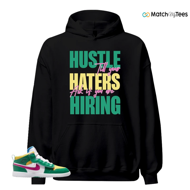 NIKE AIR JORDAN 1 MID ALT MALACHITE WHITE UNIVERSITY GOLD ACTIVE PINK (PS) SNEAKER Matching Tees hoodie