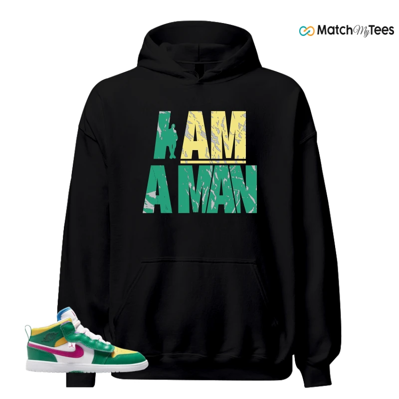 NIKE AIR JORDAN 1 MID ALT MALACHITE WHITE UNIVERSITY GOLD ACTIVE PINK (PS) SNEAKER Matching Tees hoodie