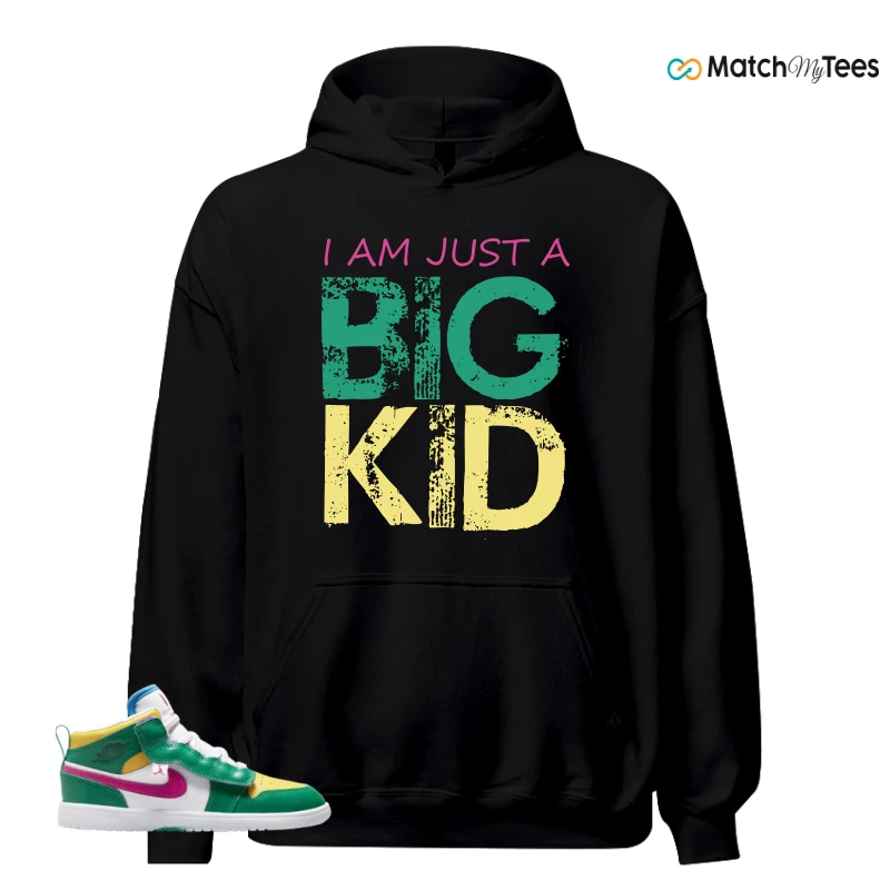 NIKE AIR JORDAN 1 MID ALT MALACHITE WHITE UNIVERSITY GOLD ACTIVE PINK (PS) SNEAKER Matching Tees hoodie