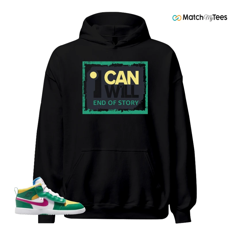 NIKE AIR JORDAN 1 MID ALT MALACHITE WHITE UNIVERSITY GOLD ACTIVE PINK (PS) SNEAKER Matching Tees hoodie
