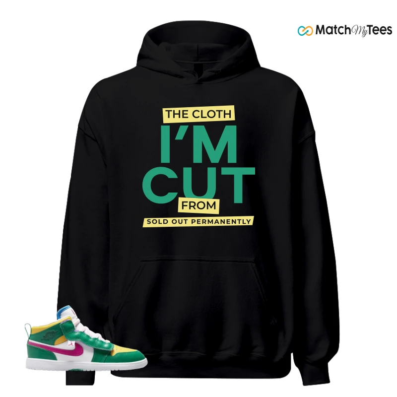 NIKE AIR JORDAN 1 MID ALT MALACHITE WHITE UNIVERSITY GOLD ACTIVE PINK (PS) SNEAKER Matching Tees hoodie