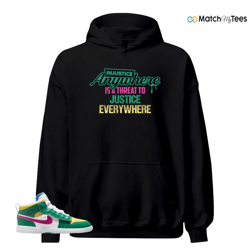 NIKE AIR JORDAN 1 MID ALT MALACHITE WHITE UNIVERSITY GOLD ACTIVE PINK (PS) SNEAKER Matching Tees hoodie