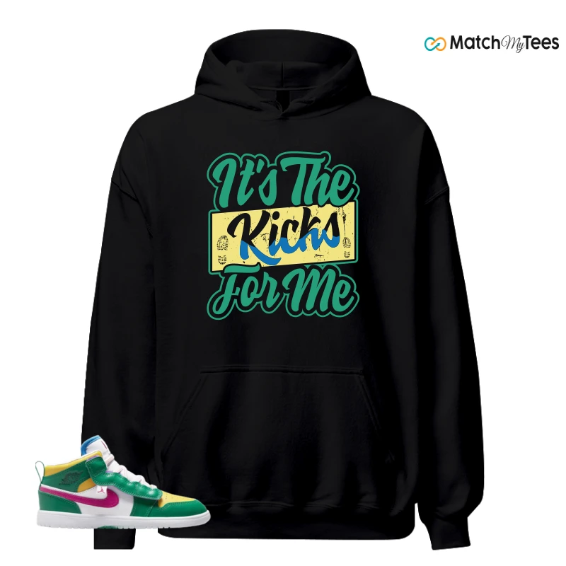 NIKE AIR JORDAN 1 MID ALT MALACHITE WHITE UNIVERSITY GOLD ACTIVE PINK (PS) SNEAKER Matching Tees hoodie