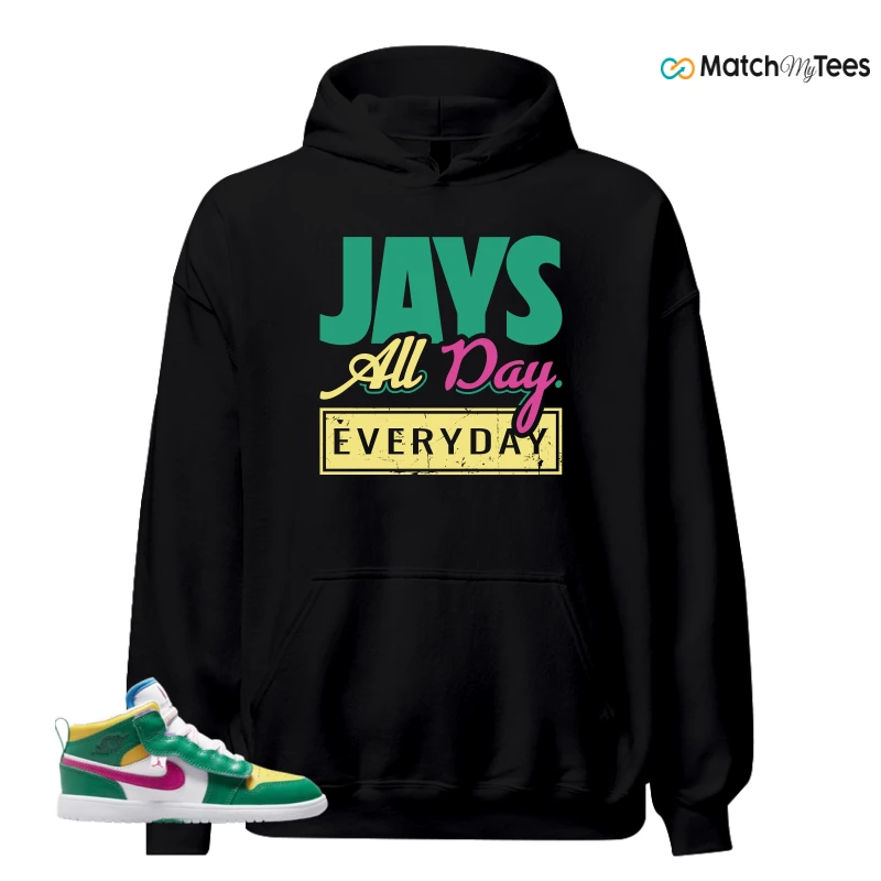 NIKE AIR JORDAN 1 MID ALT MALACHITE WHITE UNIVERSITY GOLD ACTIVE PINK (PS) SNEAKER Matching Tees hoodie