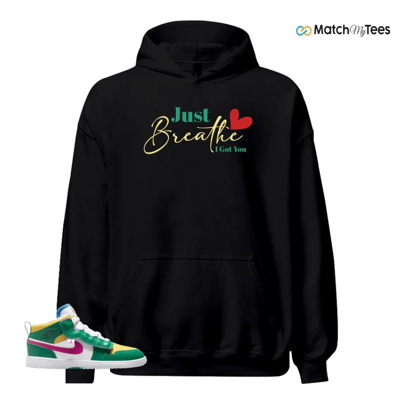 NIKE AIR JORDAN 1 MID ALT MALACHITE WHITE UNIVERSITY GOLD ACTIVE PINK (PS) SNEAKER Matching Tees hoodie