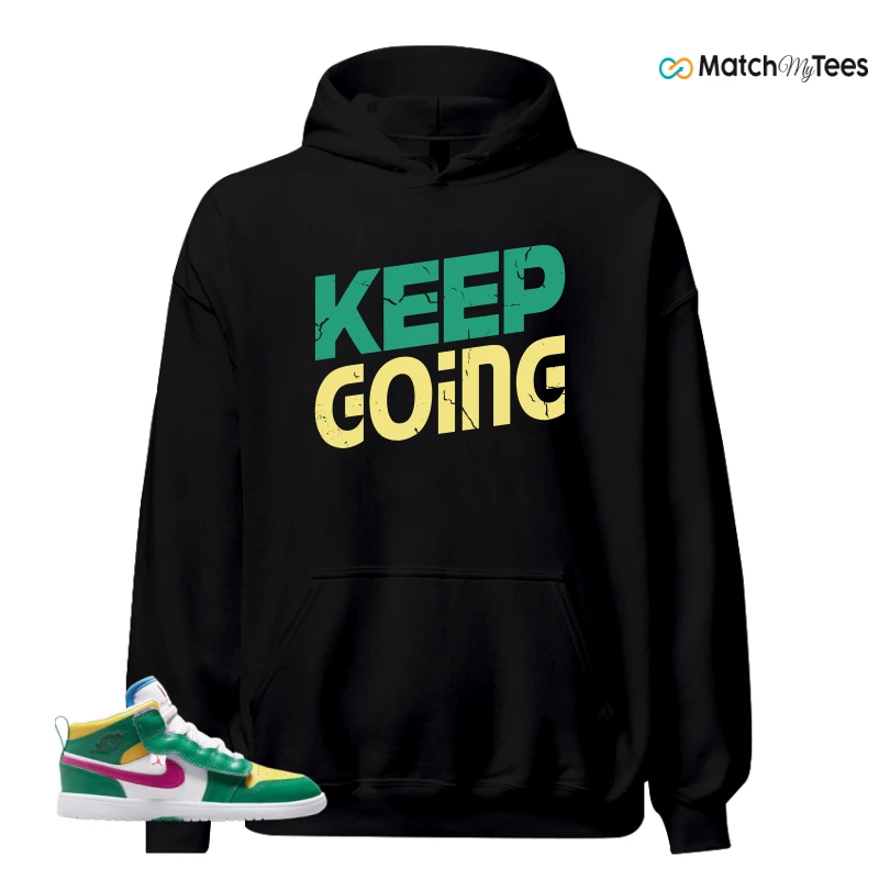 NIKE AIR JORDAN 1 MID ALT MALACHITE WHITE UNIVERSITY GOLD ACTIVE PINK (PS) SNEAKER Matching Tees hoodie