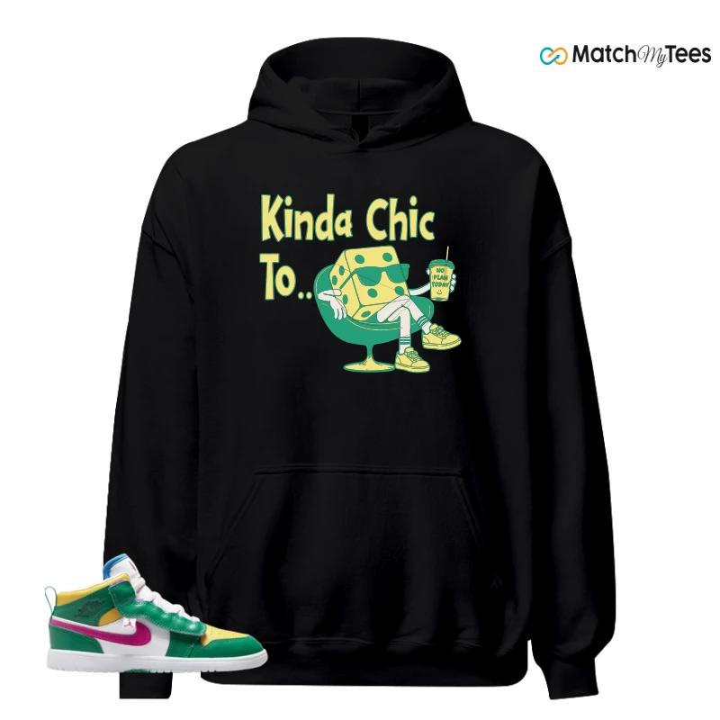 NIKE AIR JORDAN 1 MID ALT MALACHITE WHITE UNIVERSITY GOLD ACTIVE PINK (PS) SNEAKER Matching Tees hoodie