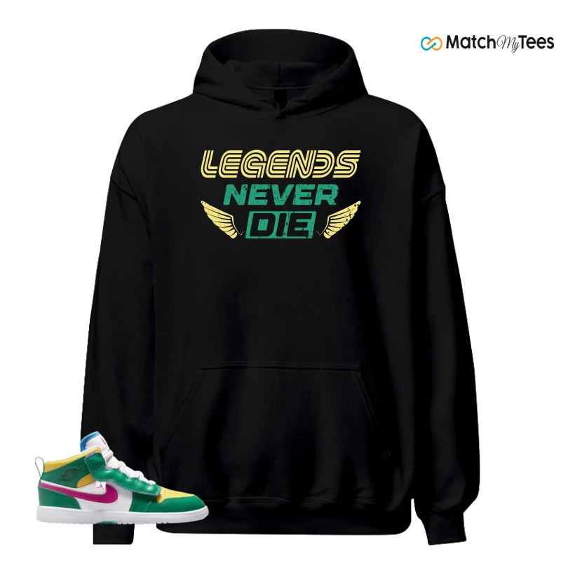 NIKE AIR JORDAN 1 MID ALT MALACHITE WHITE UNIVERSITY GOLD ACTIVE PINK (PS) SNEAKER Matching Tees hoodie