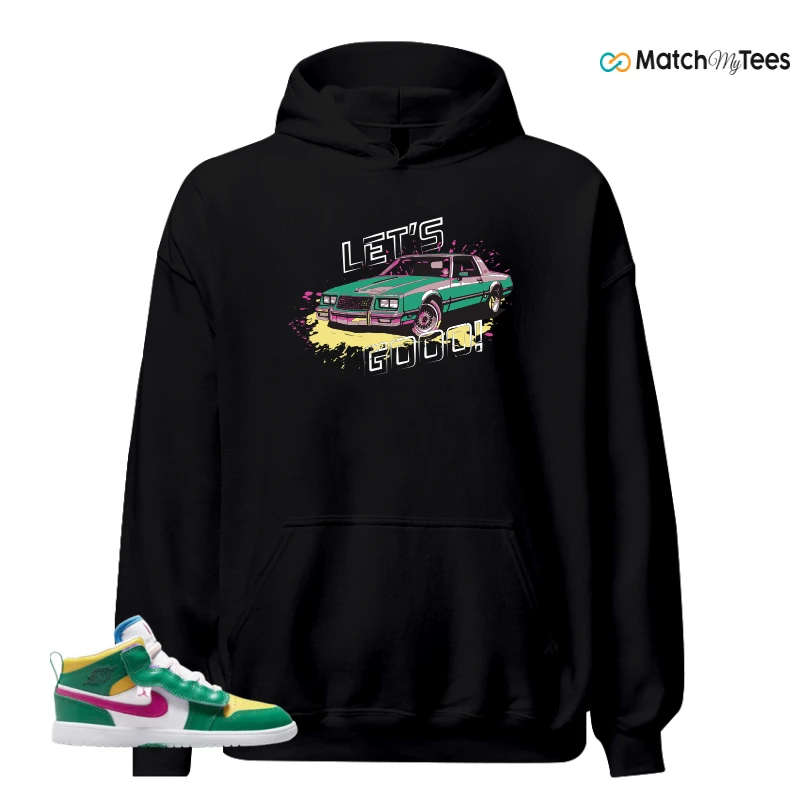NIKE AIR JORDAN 1 MID ALT MALACHITE WHITE UNIVERSITY GOLD ACTIVE PINK (PS) SNEAKER Matching Tees hoodie