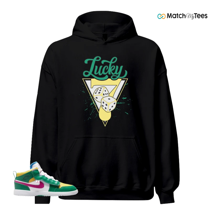 NIKE AIR JORDAN 1 MID ALT MALACHITE WHITE UNIVERSITY GOLD ACTIVE PINK (PS) SNEAKER Matching Tees hoodie