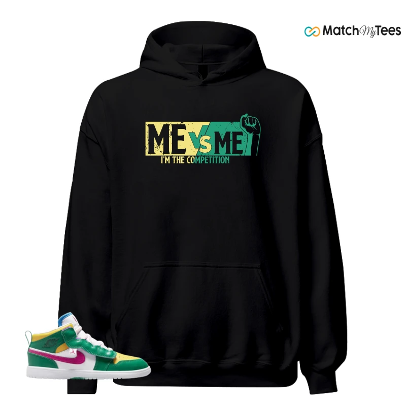 NIKE AIR JORDAN 1 MID ALT MALACHITE WHITE UNIVERSITY GOLD ACTIVE PINK (PS) SNEAKER Matching Tees hoodie