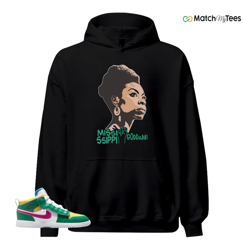 NIKE AIR JORDAN 1 MID ALT MALACHITE WHITE UNIVERSITY GOLD ACTIVE PINK (PS) SNEAKER Matching Tees hoodie
