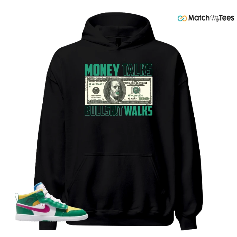 NIKE AIR JORDAN 1 MID ALT MALACHITE WHITE UNIVERSITY GOLD ACTIVE PINK (PS) SNEAKER Matching Tees hoodie