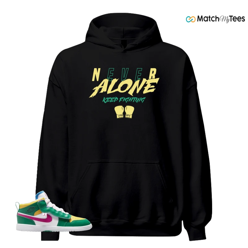 NIKE AIR JORDAN 1 MID ALT MALACHITE WHITE UNIVERSITY GOLD ACTIVE PINK (PS) SNEAKER Matching Tees hoodie