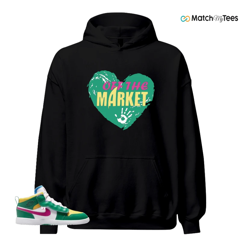 NIKE AIR JORDAN 1 MID ALT MALACHITE WHITE UNIVERSITY GOLD ACTIVE PINK (PS) SNEAKER Matching Tees hoodie