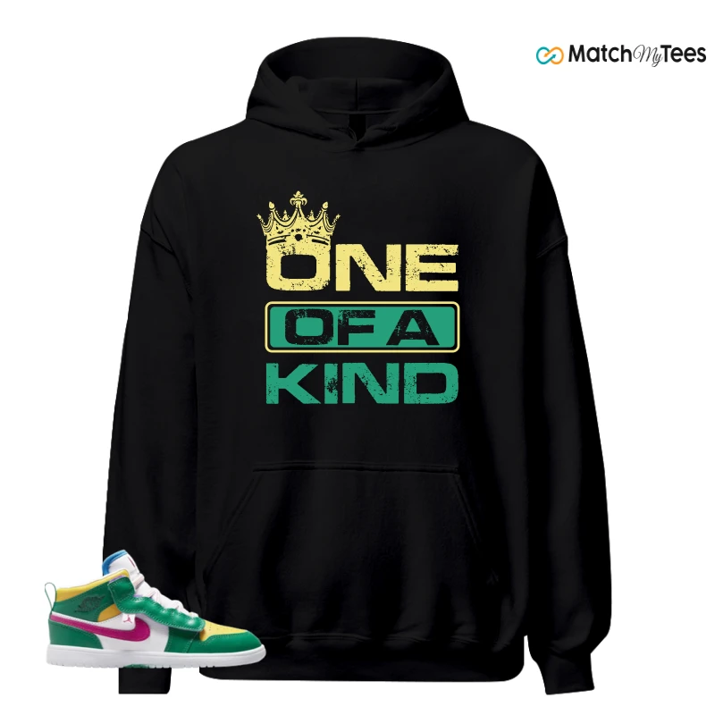 NIKE AIR JORDAN 1 MID ALT MALACHITE WHITE UNIVERSITY GOLD ACTIVE PINK (PS) SNEAKER Matching Tees hoodie