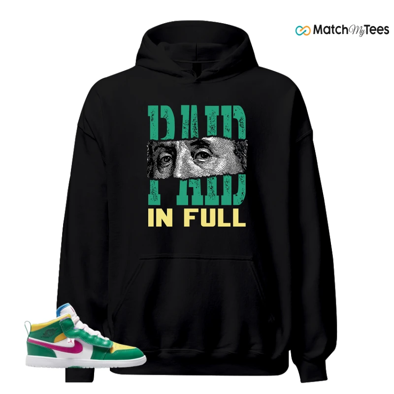 NIKE AIR JORDAN 1 MID ALT MALACHITE WHITE UNIVERSITY GOLD ACTIVE PINK (PS) SNEAKER Matching Tees hoodie