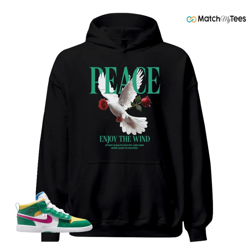 NIKE AIR JORDAN 1 MID ALT MALACHITE WHITE UNIVERSITY GOLD ACTIVE PINK (PS) SNEAKER Matching Tees hoodie