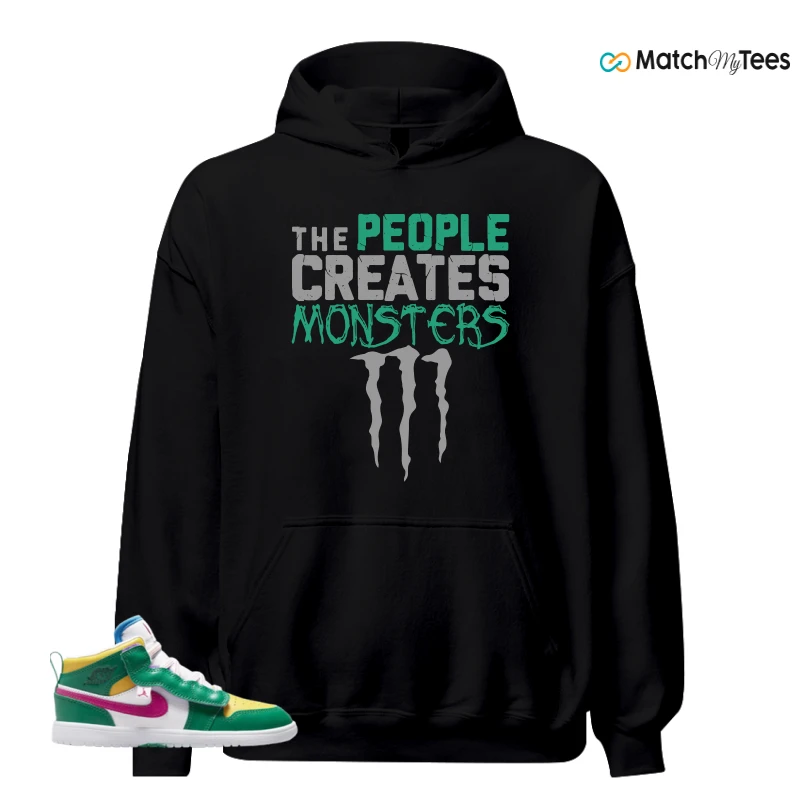 NIKE AIR JORDAN 1 MID ALT MALACHITE WHITE UNIVERSITY GOLD ACTIVE PINK (PS) SNEAKER Matching Tees hoodie