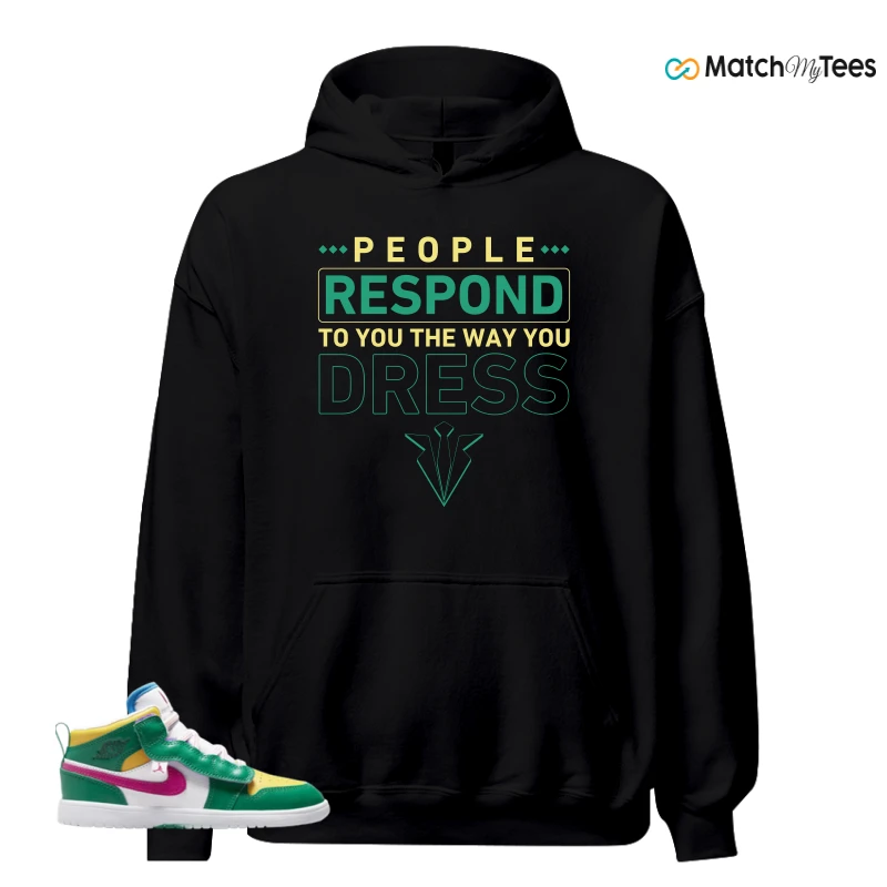 NIKE AIR JORDAN 1 MID ALT MALACHITE WHITE UNIVERSITY GOLD ACTIVE PINK (PS) SNEAKER Matching Tees hoodie