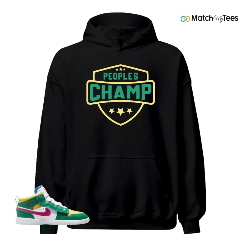 NIKE AIR JORDAN 1 MID ALT MALACHITE WHITE UNIVERSITY GOLD ACTIVE PINK (PS) SNEAKER Matching Tees hoodie