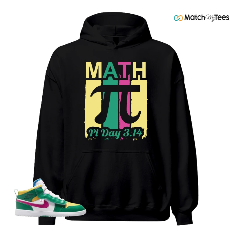 NIKE AIR JORDAN 1 MID ALT MALACHITE WHITE UNIVERSITY GOLD ACTIVE PINK (PS) SNEAKER Matching Tees hoodie