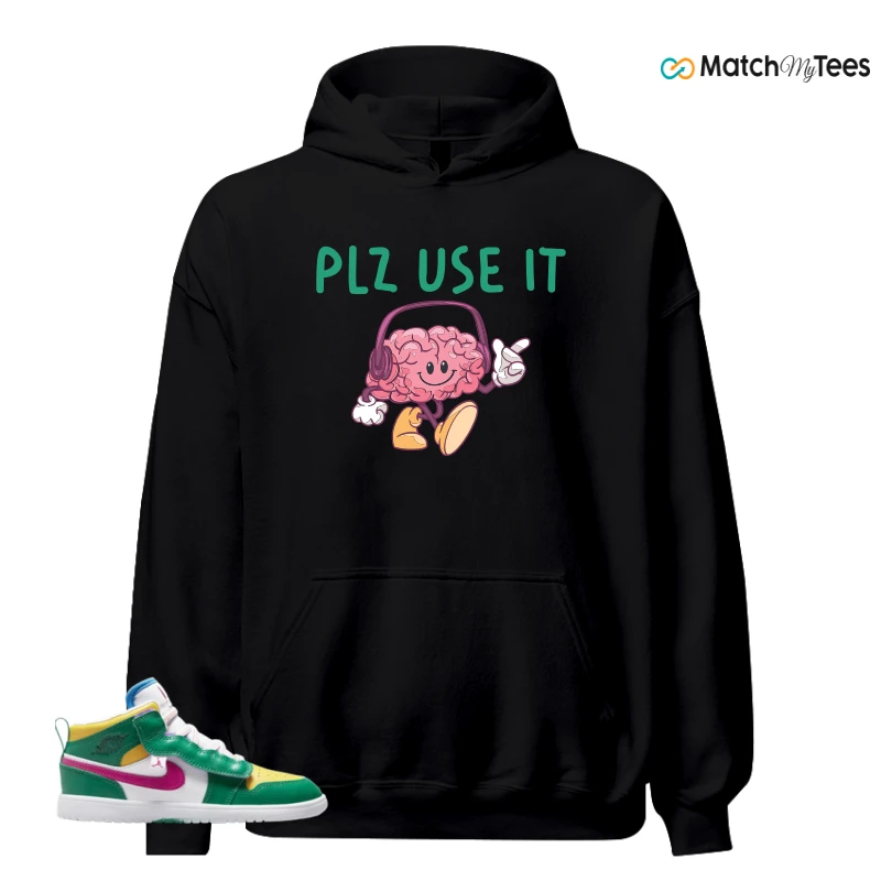 NIKE AIR JORDAN 1 MID ALT MALACHITE WHITE UNIVERSITY GOLD ACTIVE PINK (PS) SNEAKER Matching Tees hoodie