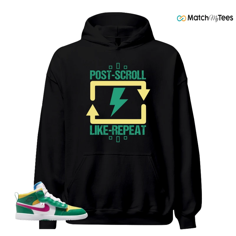 NIKE AIR JORDAN 1 MID ALT MALACHITE WHITE UNIVERSITY GOLD ACTIVE PINK (PS) SNEAKER Matching Tees hoodie
