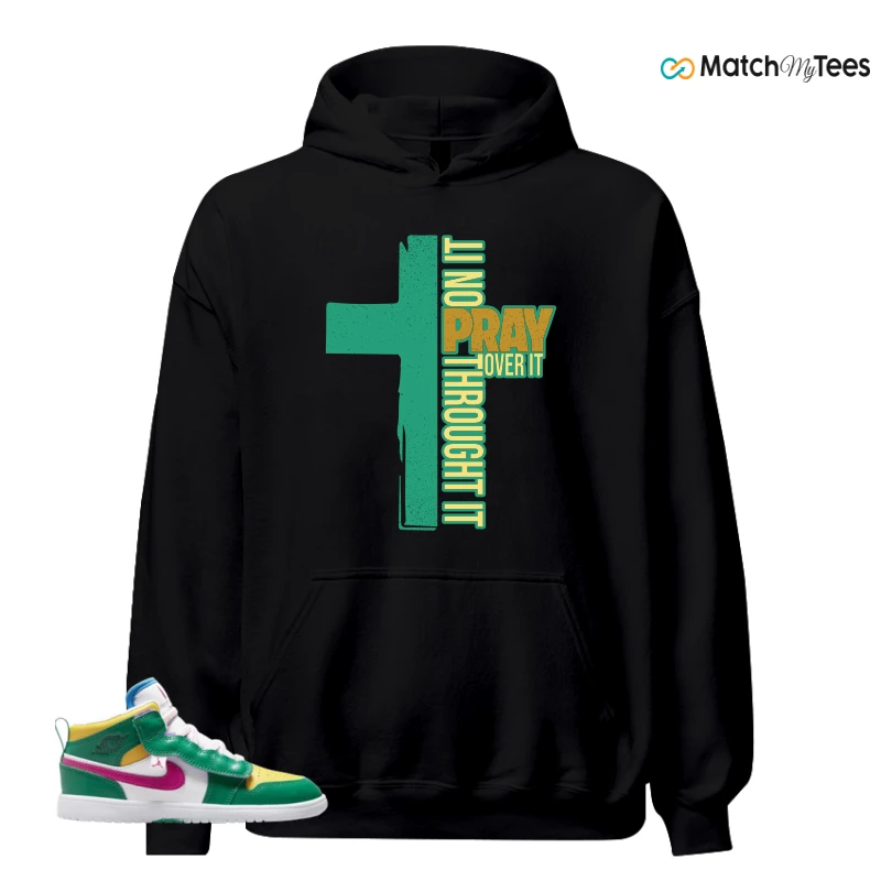 NIKE AIR JORDAN 1 MID ALT MALACHITE WHITE UNIVERSITY GOLD ACTIVE PINK (PS) SNEAKER Matching Tees hoodie