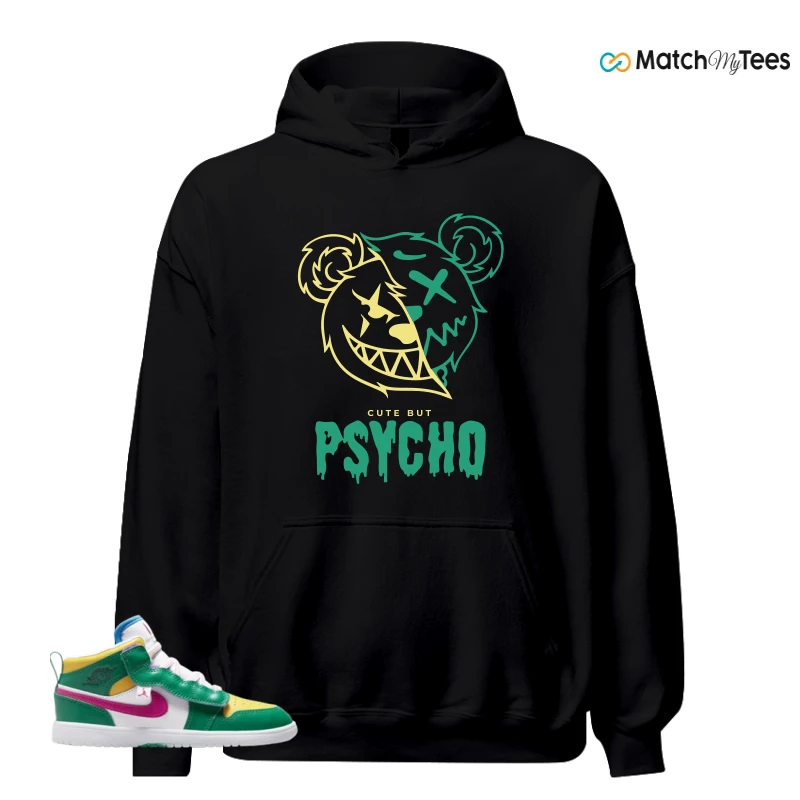 NIKE AIR JORDAN 1 MID ALT MALACHITE WHITE UNIVERSITY GOLD ACTIVE PINK (PS) SNEAKER Matching Tees hoodie