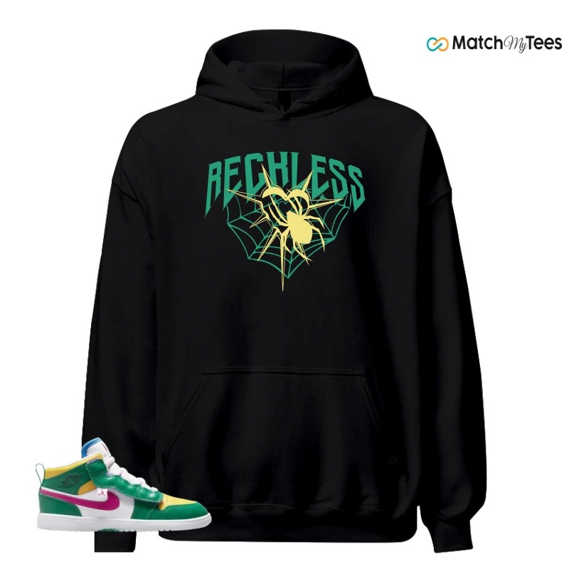 NIKE AIR JORDAN 1 MID ALT MALACHITE WHITE UNIVERSITY GOLD ACTIVE PINK (PS) SNEAKER Matching Tees hoodie