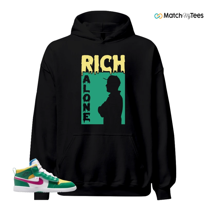 NIKE AIR JORDAN 1 MID ALT MALACHITE WHITE UNIVERSITY GOLD ACTIVE PINK (PS) SNEAKER Matching Tees hoodie