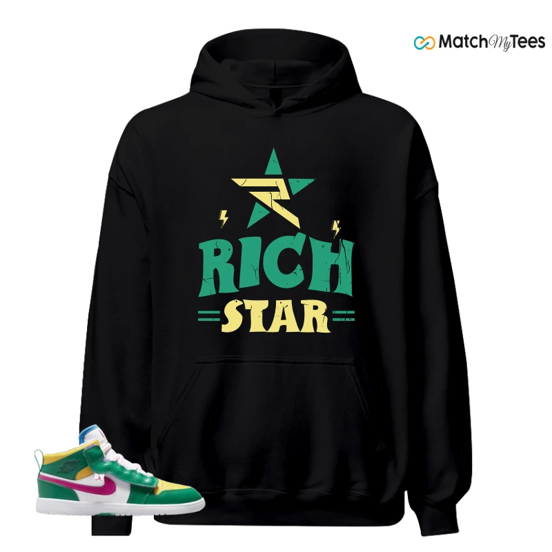 NIKE AIR JORDAN 1 MID ALT MALACHITE WHITE UNIVERSITY GOLD ACTIVE PINK (PS) SNEAKER Matching Tees hoodie