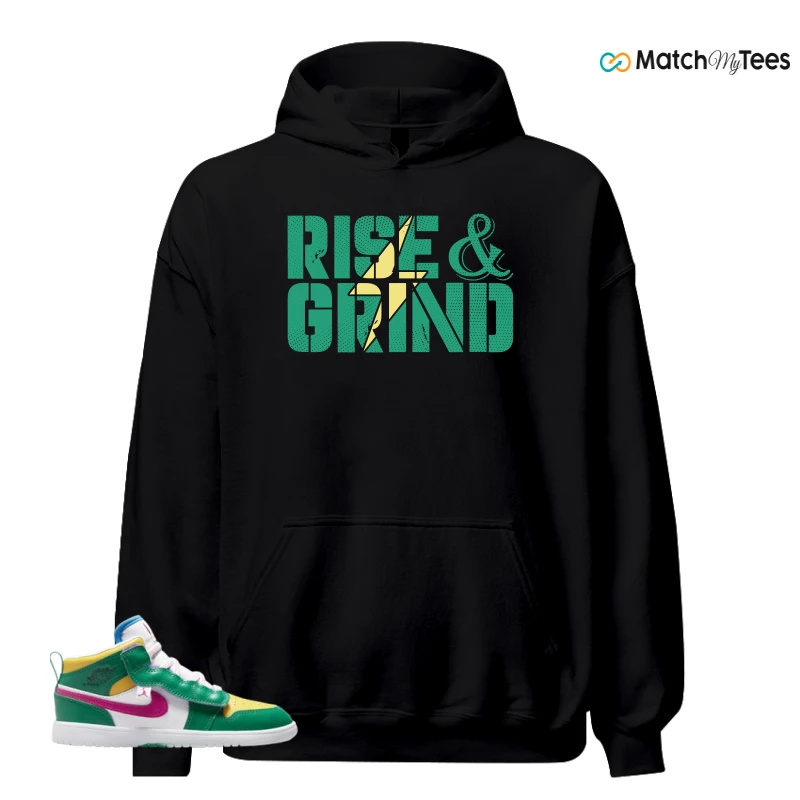 NIKE AIR JORDAN 1 MID ALT MALACHITE WHITE UNIVERSITY GOLD ACTIVE PINK (PS) SNEAKER Matching Tees hoodie