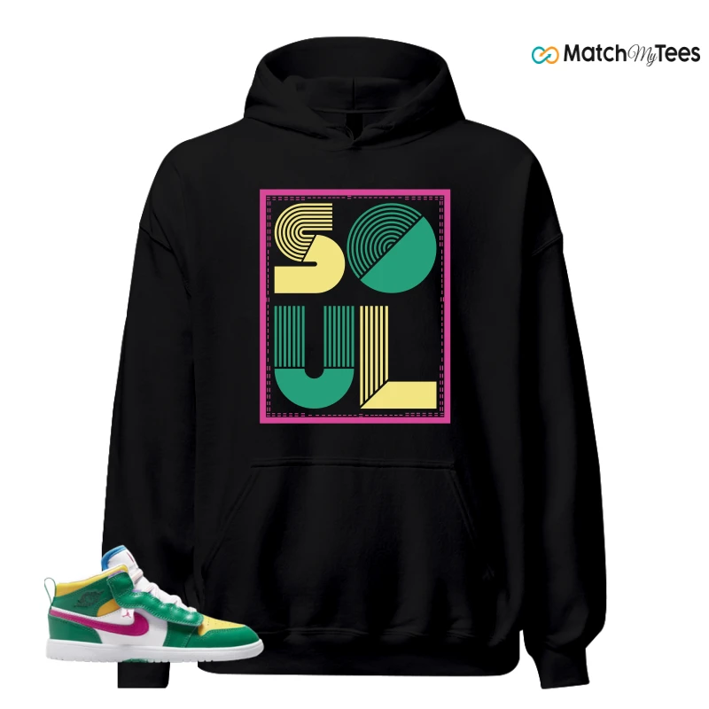 NIKE AIR JORDAN 1 MID ALT MALACHITE WHITE UNIVERSITY GOLD ACTIVE PINK (PS) SNEAKER Matching Tees hoodie