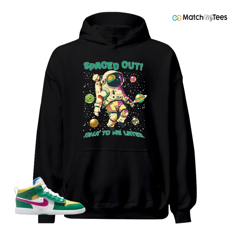 NIKE AIR JORDAN 1 MID ALT MALACHITE WHITE UNIVERSITY GOLD ACTIVE PINK (PS) SNEAKER Matching Tees hoodie