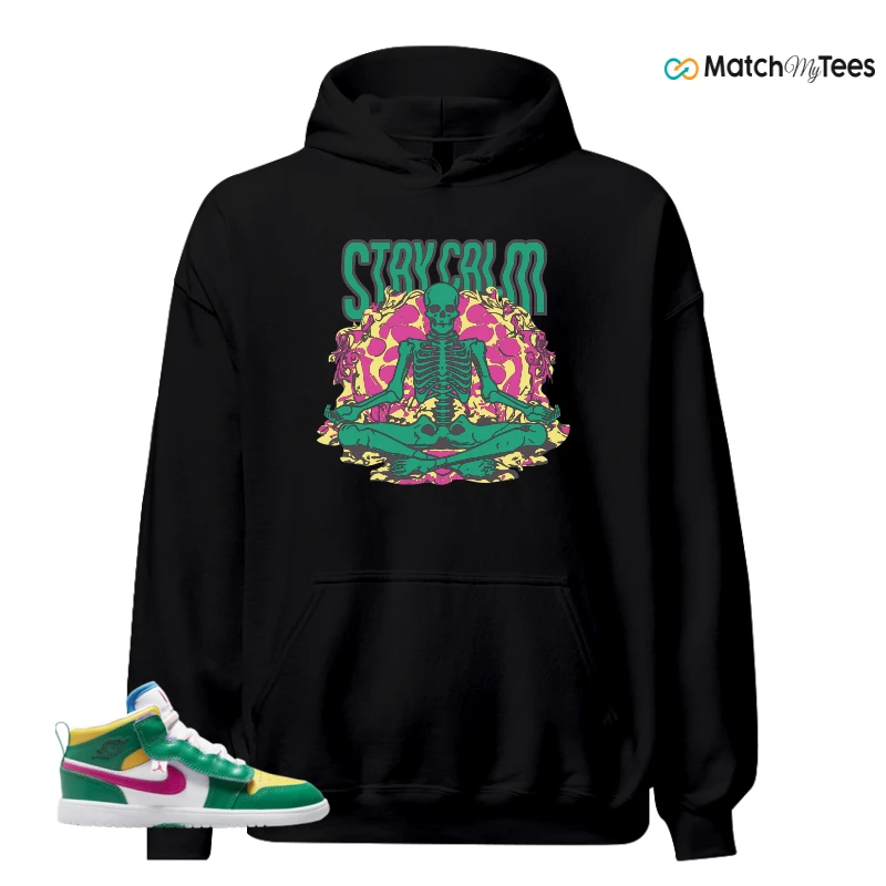 NIKE AIR JORDAN 1 MID ALT MALACHITE WHITE UNIVERSITY GOLD ACTIVE PINK (PS) SNEAKER Matching Tees hoodie