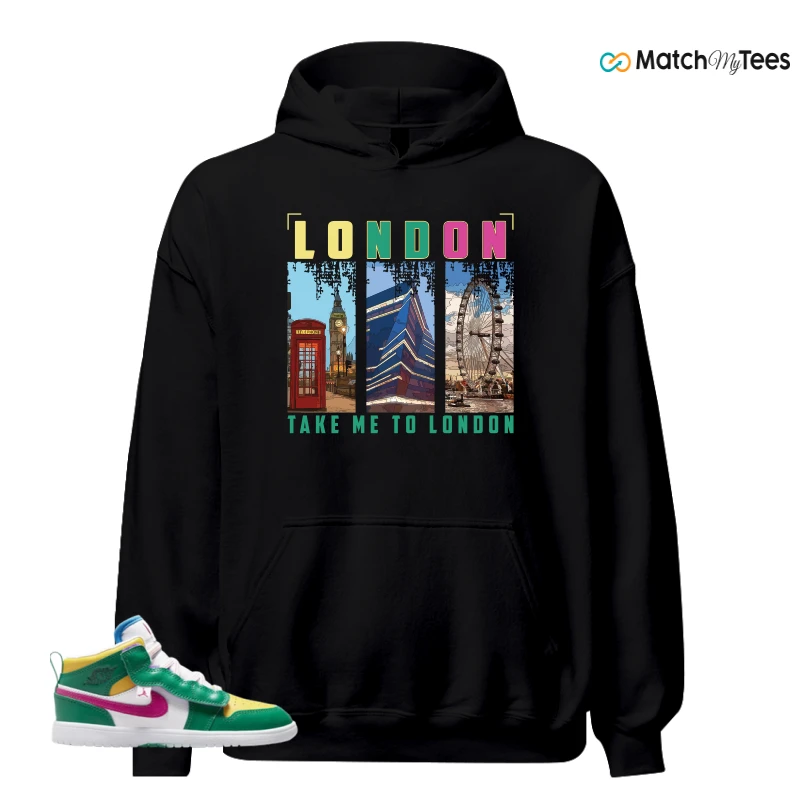 NIKE AIR JORDAN 1 MID ALT MALACHITE WHITE UNIVERSITY GOLD ACTIVE PINK (PS) SNEAKER Matching Tees hoodie