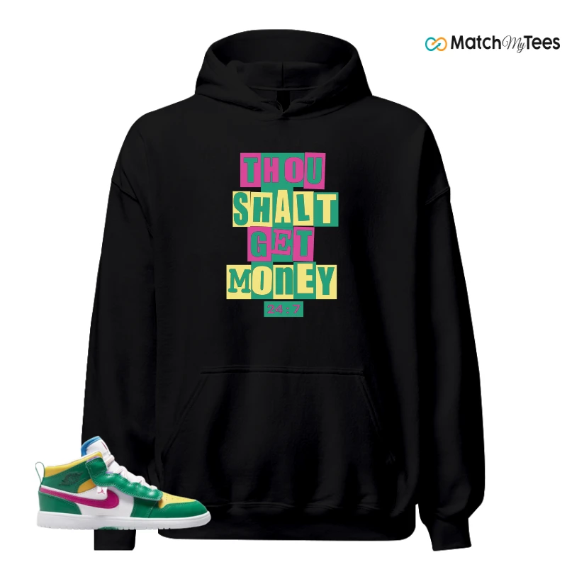 NIKE AIR JORDAN 1 MID ALT MALACHITE WHITE UNIVERSITY GOLD ACTIVE PINK (PS) SNEAKER Matching Tees hoodie