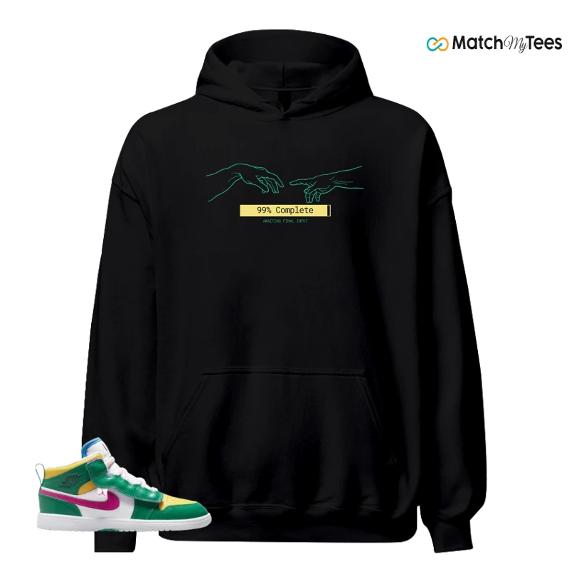 NIKE AIR JORDAN 1 MID ALT MALACHITE WHITE UNIVERSITY GOLD ACTIVE PINK (PS) SNEAKER Matching Tees hoodie