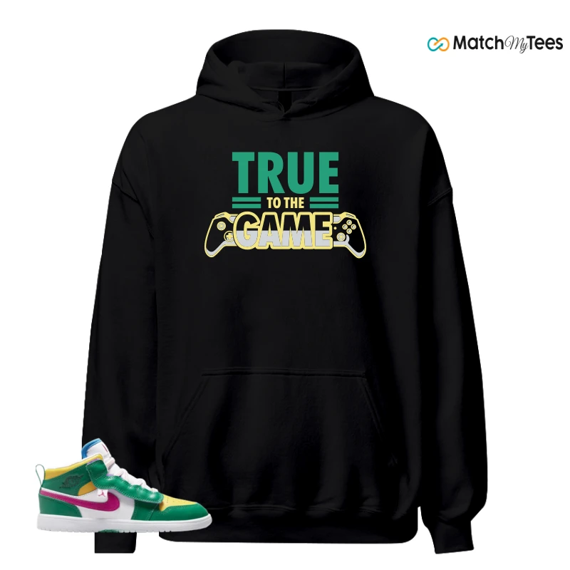 NIKE AIR JORDAN 1 MID ALT MALACHITE WHITE UNIVERSITY GOLD ACTIVE PINK (PS) SNEAKER Matching Tees hoodie