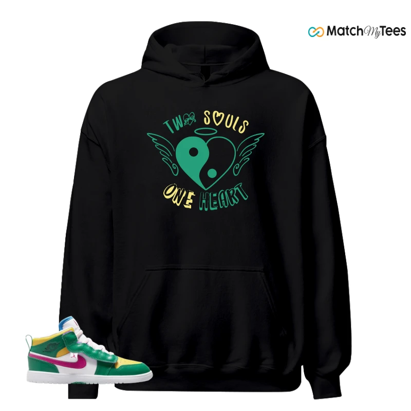 NIKE AIR JORDAN 1 MID ALT MALACHITE WHITE UNIVERSITY GOLD ACTIVE PINK (PS) SNEAKER Matching Tees hoodie