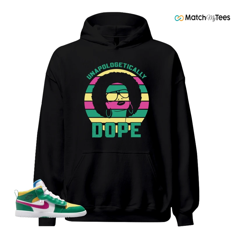 NIKE AIR JORDAN 1 MID ALT MALACHITE WHITE UNIVERSITY GOLD ACTIVE PINK (PS) SNEAKER Matching Tees hoodie