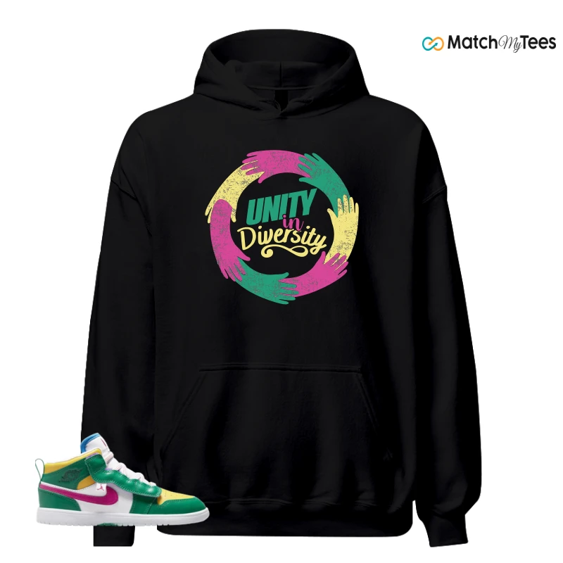 NIKE AIR JORDAN 1 MID ALT MALACHITE WHITE UNIVERSITY GOLD ACTIVE PINK (PS) SNEAKER Matching Tees hoodie