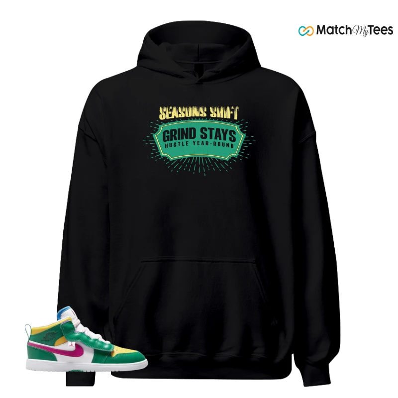NIKE AIR JORDAN 1 MID ALT MALACHITE WHITE UNIVERSITY GOLD ACTIVE PINK (PS) SNEAKER Matching Tees hoodie