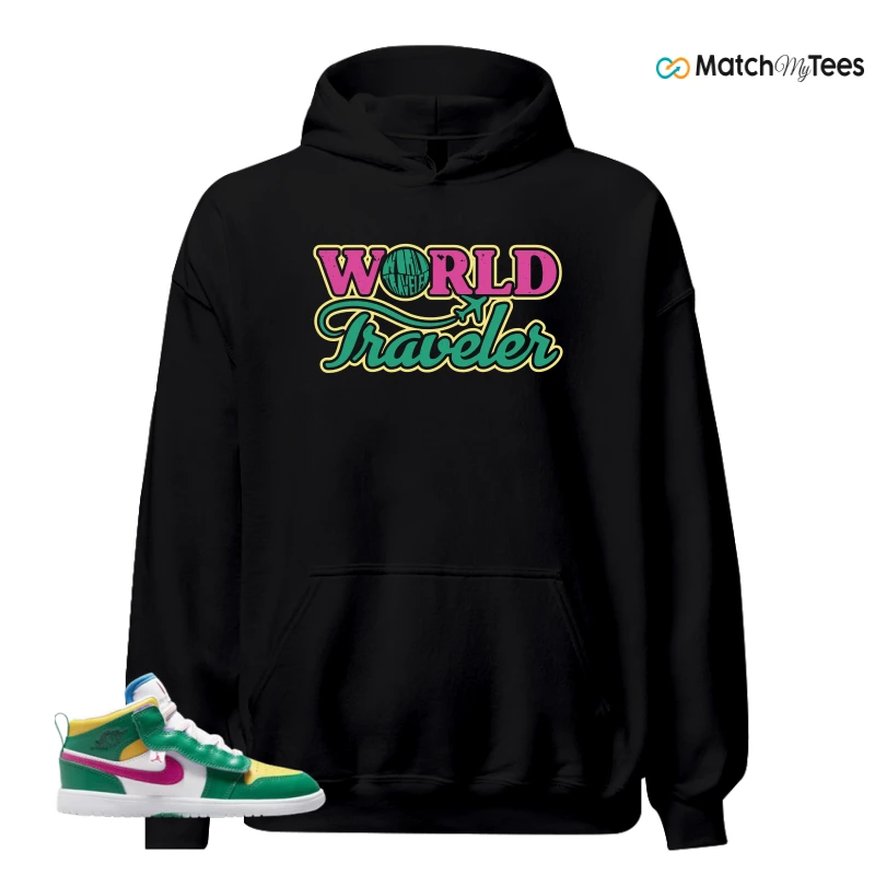 NIKE AIR JORDAN 1 MID ALT MALACHITE WHITE UNIVERSITY GOLD ACTIVE PINK (PS) SNEAKER Matching Tees hoodie
