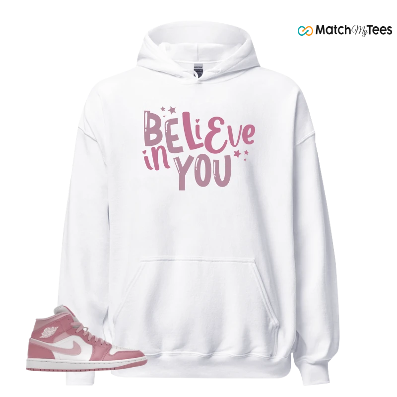 NIKE AIR JORDAN 1 MID ELEMENTAL PINK ICED CARMINE (WOMEN'S) SNEAKER Matching Tees hoodie