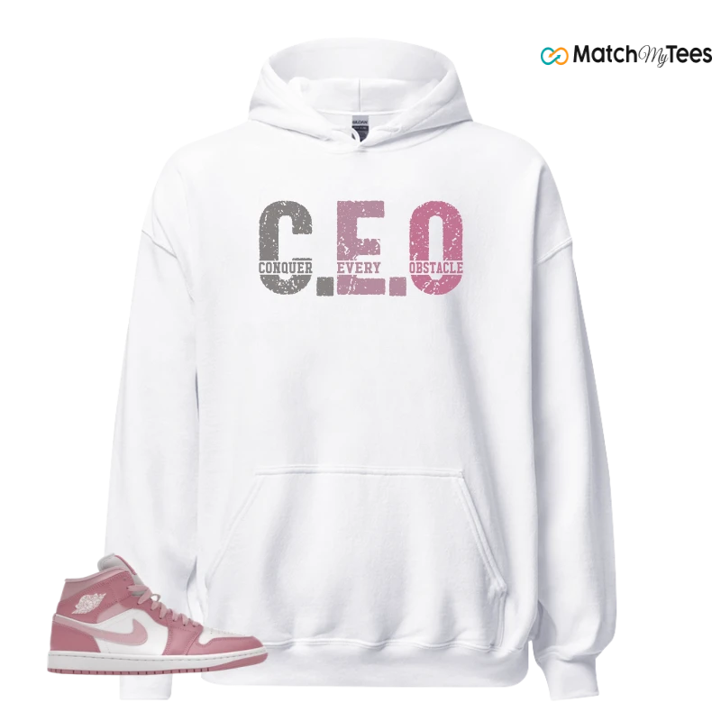 NIKE AIR JORDAN 1 MID ELEMENTAL PINK ICED CARMINE (WOMEN'S) SNEAKER Matching Tees hoodie