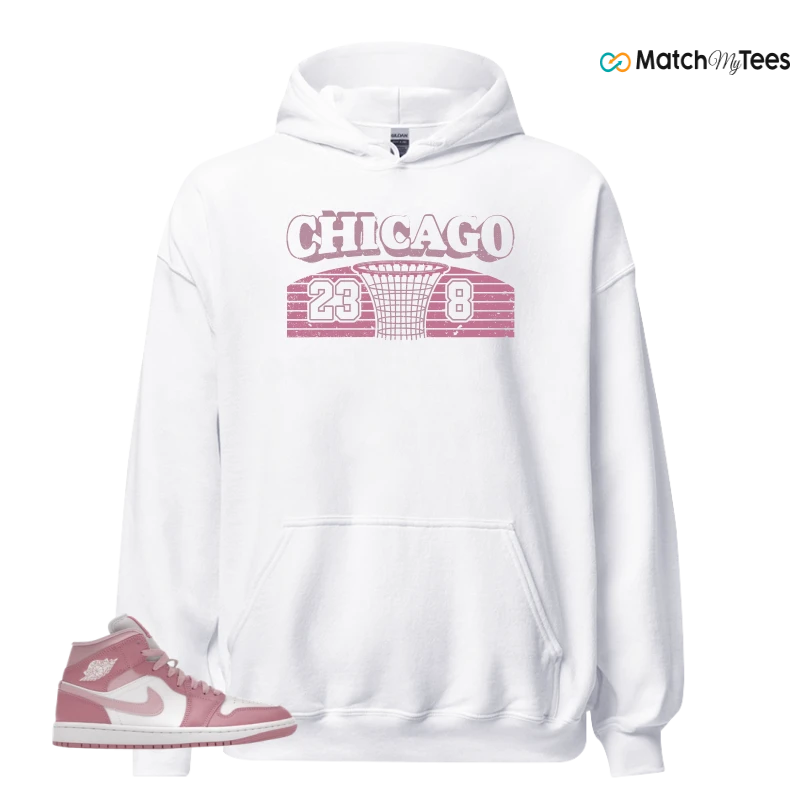 NIKE AIR JORDAN 1 MID ELEMENTAL PINK ICED CARMINE (WOMEN'S) SNEAKER Matching Tees hoodie